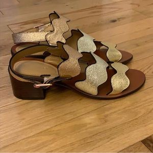 NWOT March Fisher Metallic Heeled Sandals